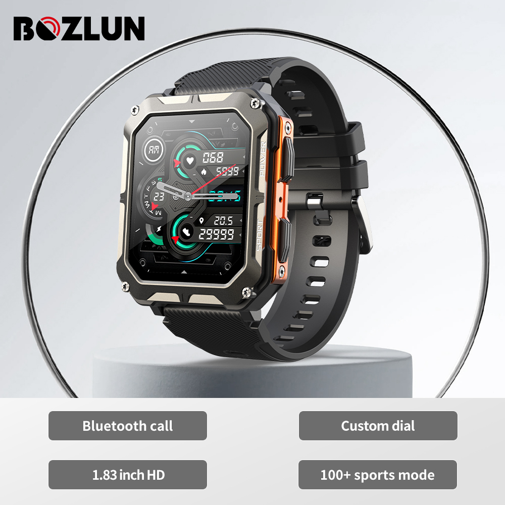 Bozlun Smartwatch Jam Tangan Bicara Bluetooth Smartwatch Tahan Air Jam Tangan Pintar Detak Jantung Dinamis 123 Mode Olahraga