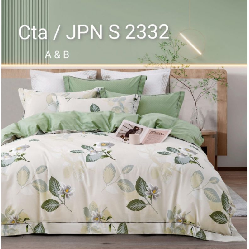SPREI ANTI GESER HOMEMADE KATUN JEPANG ASLI MOTIF BUNGA PUTIH