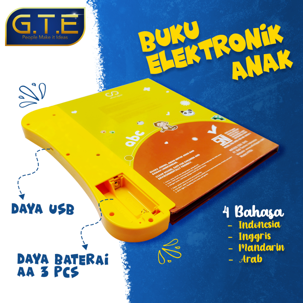 GTE | Buku Mainan Pintar Anak 4 bahasa/buku elektronik anak islami COVER BARU/ E BOOK ANAK [FREE EMOJI] / buku elektronik anak / E BOOK pintar