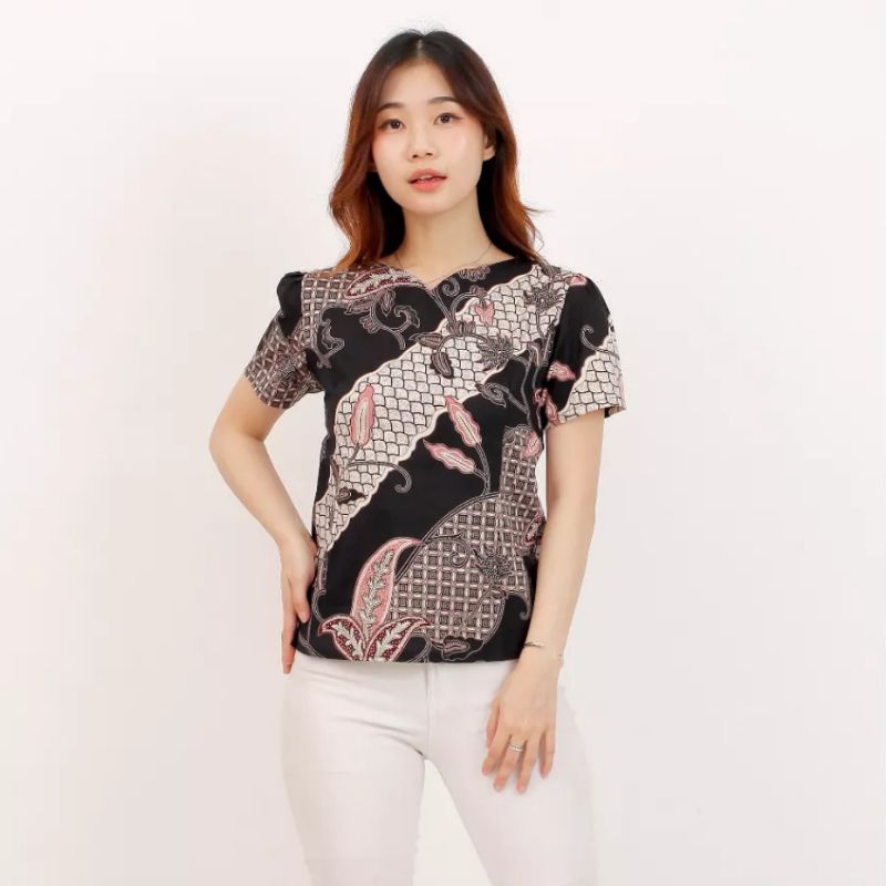 ATASAN BATIK WANITA A002-632 - BATIK STRETCH (MELAR)