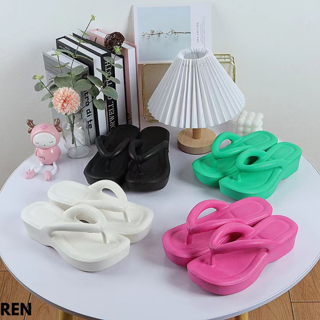 FINDME 36-41 REN SANDAL WANITA TINGGI CANTIK LEMBUT NYAMAN BAHAN RUBBER IMPORT