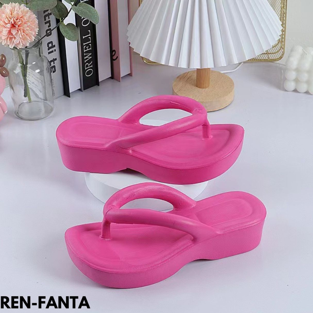 FINDME 36-41 REN SANDAL WANITA TINGGI CANTIK LEMBUT NYAMAN BAHAN RUBBER IMPORT
