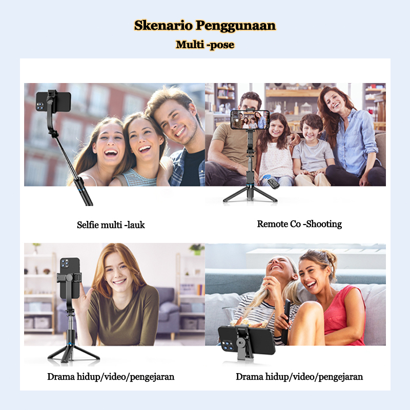 （COD) 360° Selfie Rod Tripod Desktop Ponsel Membongkar braket Tripod Remote