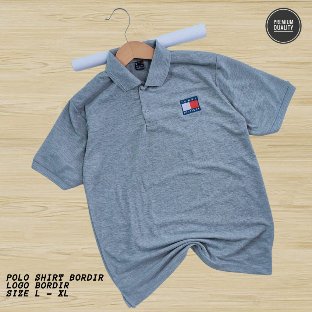 Kaos Polo Atasan Tshirt Berkerah Premium Pria Dewasa Lengan Pendek Tommy Hilfiger