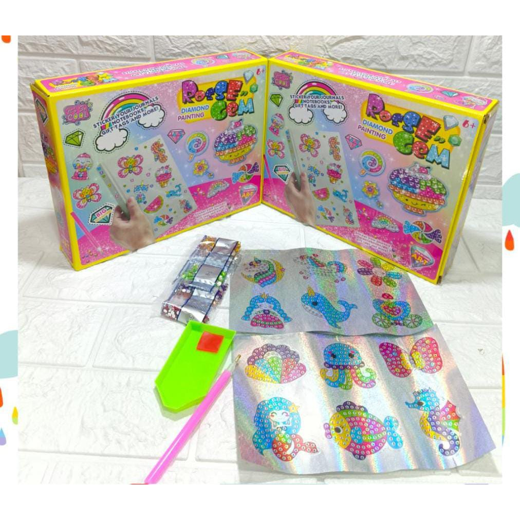 STICKER DIY DIAMOND PAINTING CLIP ON YOUR BACKPACK AND MORE/ STIKER DIAMOND KARAKTER/ STIKER DIAMOND NOTE CASE/ STIKER KARTUN