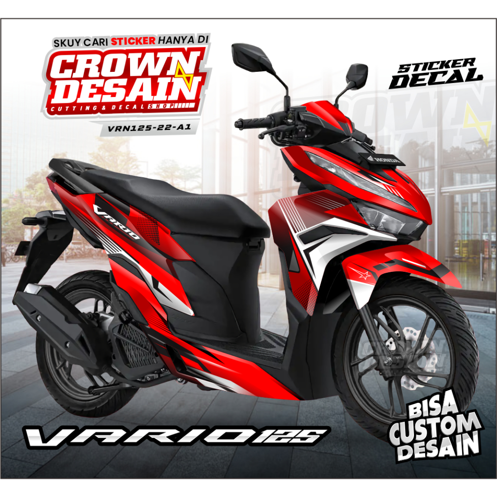 Decal Stiker Vario 125 Tebaru 2023 - Stiker Decal Fullbody Motor Vario 125 New 2023 Custom Desain - 