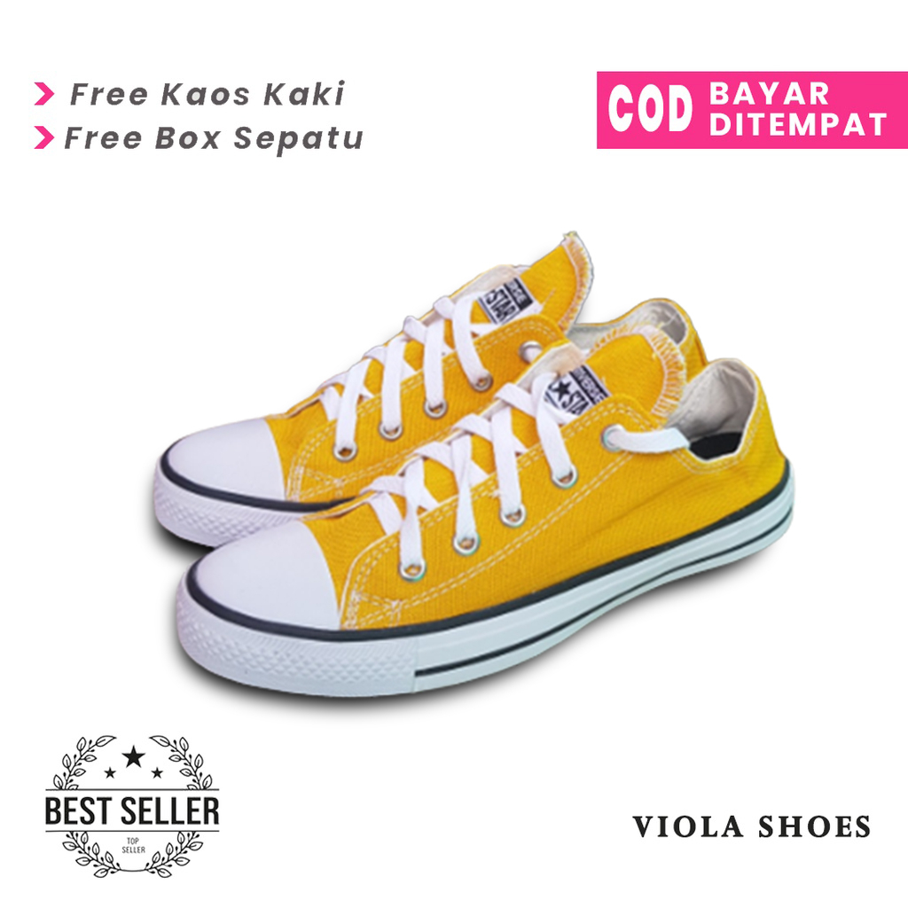 (BISA COD) SEPATU CONVERSE76 70s LOW PREMIUM SNEAKERS ALL STAR KUNING PENDEK PRIA WANITA