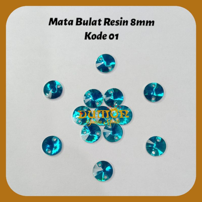 Monte Manik Payet Mata Bulat Resin 8mm