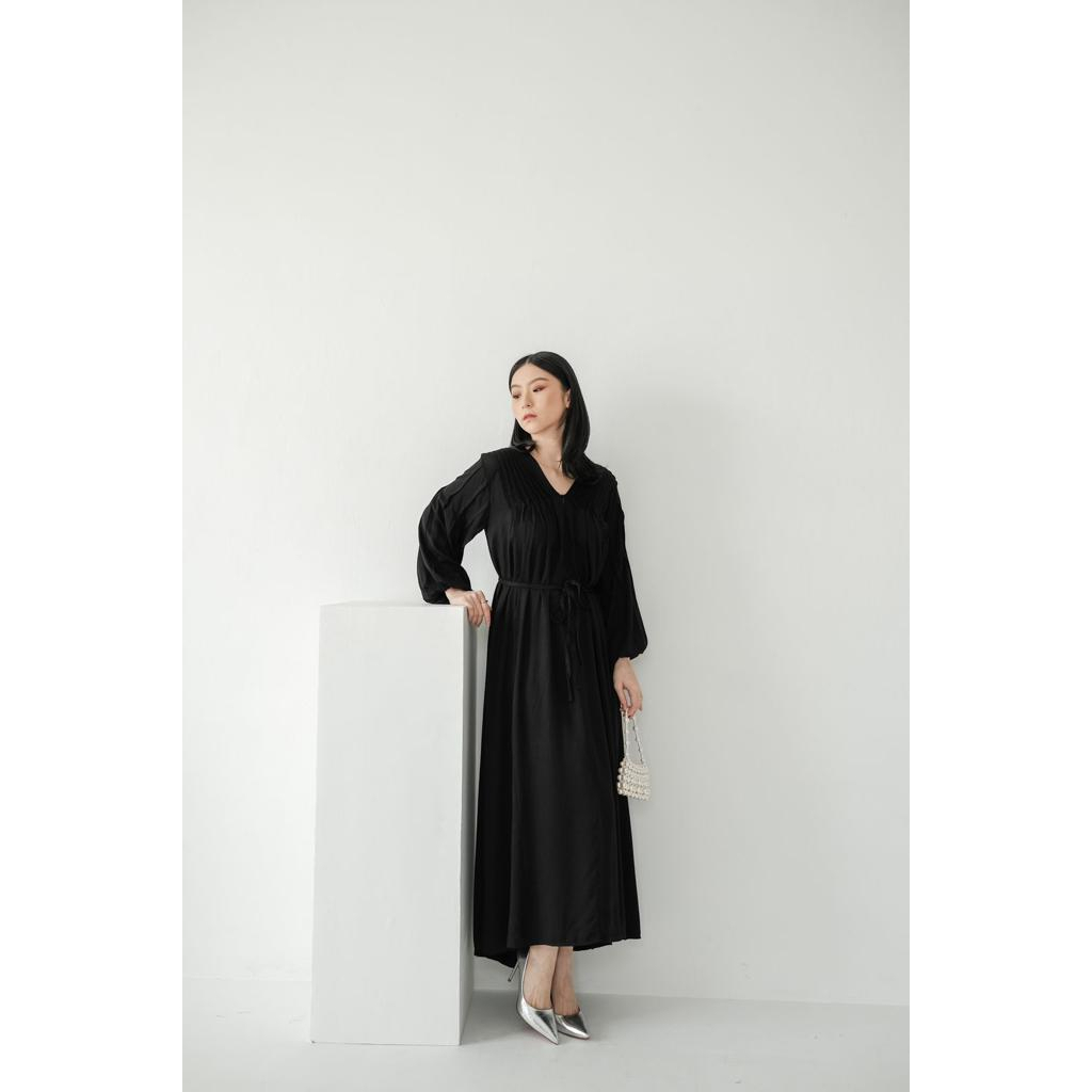 Vania Long Dress Premium | Dress Polos Santai Elegan Korea Kondangan | Dress Lebaran |