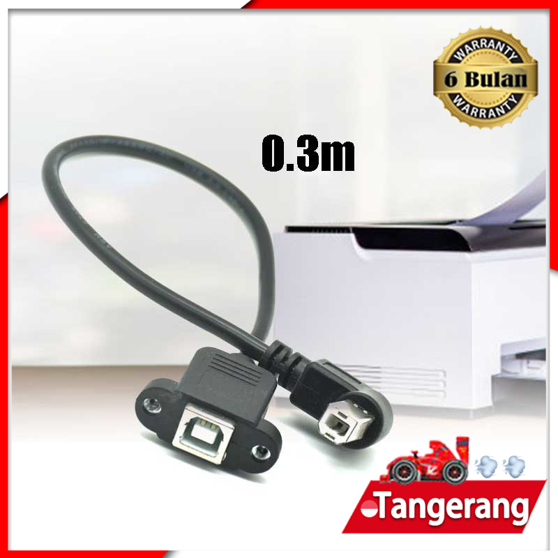 Micro USB Male to USB2.0 B Type Female Adapter Cable Panel Mount Hole 30cm