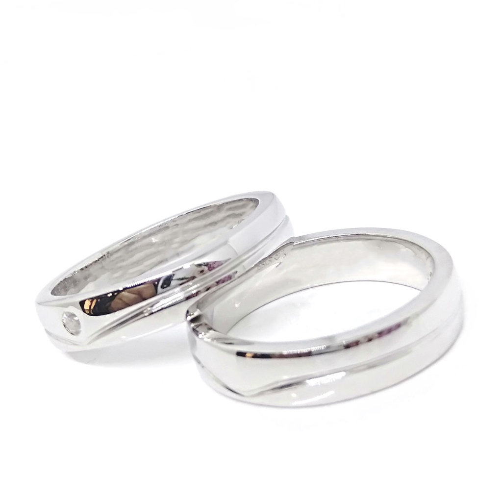 Cincin Tunangan Couple Perak Asli Gratis Ukir Nama A267