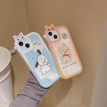 Case Vivo Y02 Casing Cute Winnie The Poo 3D Camera Monster Character Silicon Premium