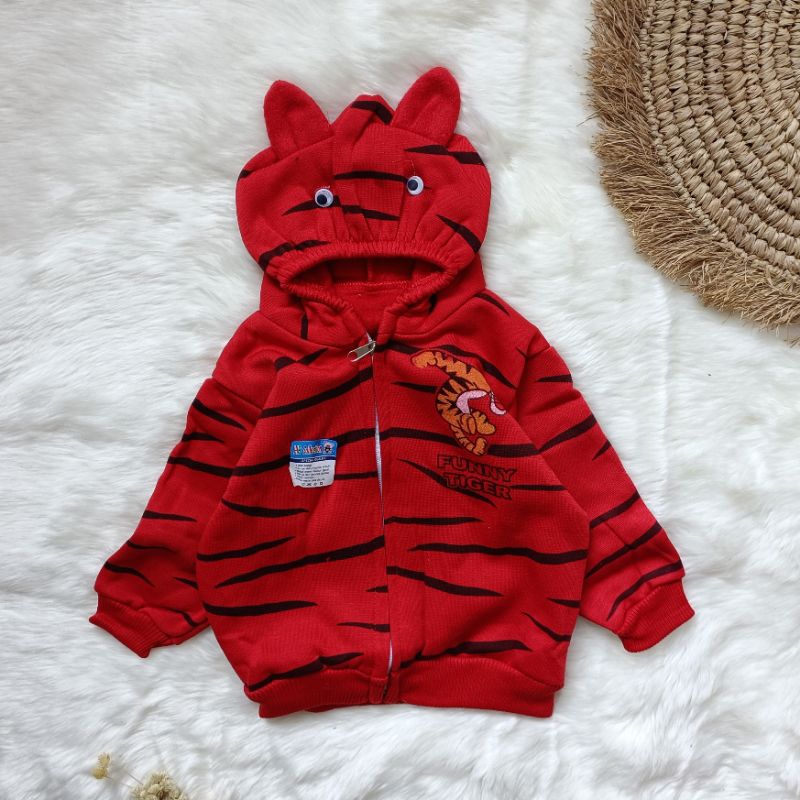 Jaket bayi murah motif tiger 0-12 bulan