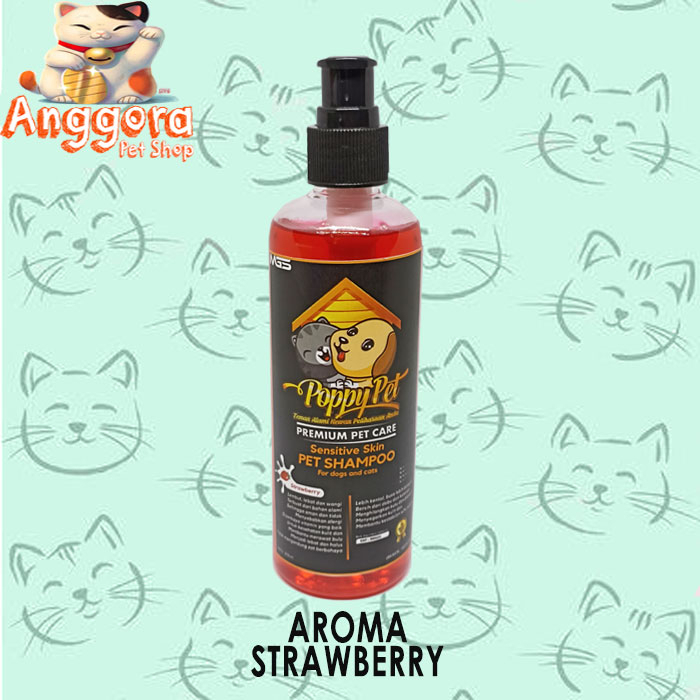 Shampoo Kucing &amp; Anjing POPPY PET Wangi Premium Pet care 250ml