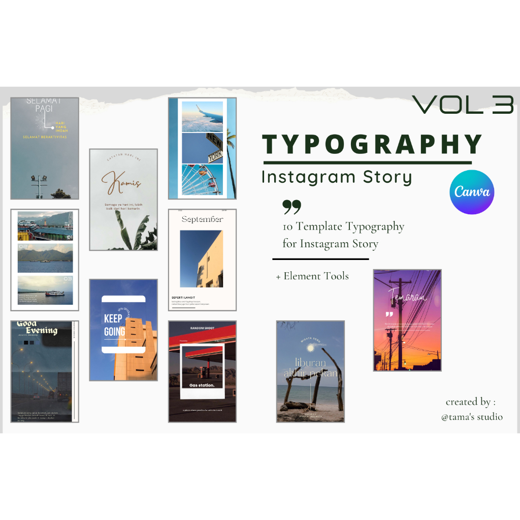 10 Typography Canva Vol 3 Template Instagram Story