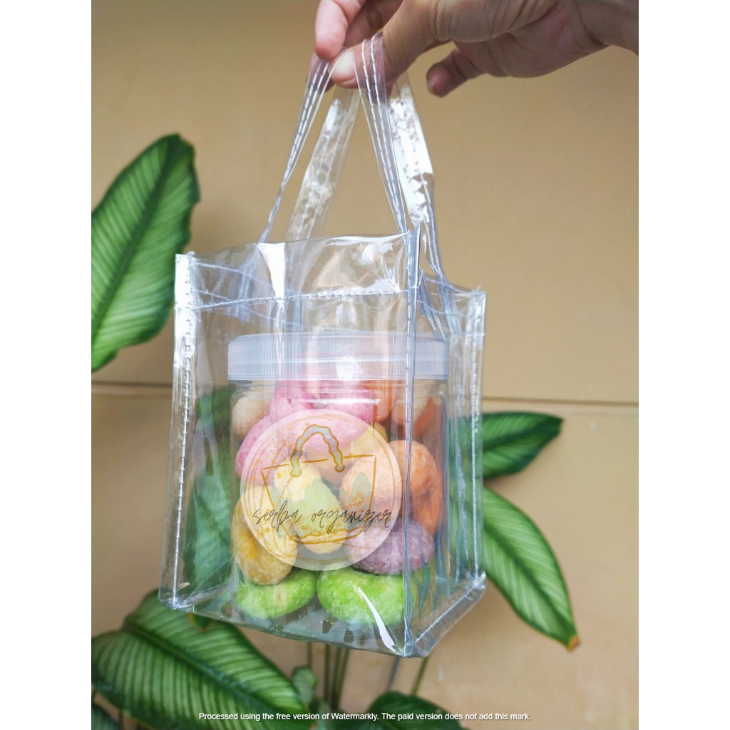 

10x10 Tas goodie bag mika polos transparant tas tenteng plastik toples 300 600 500 800 1000 ml tas saouvernir toples kue kering toples tabung selinder 300 500 600 800 1000 ml tas goodie bag plastik kue kering dus toples plastik kue kering custom tas