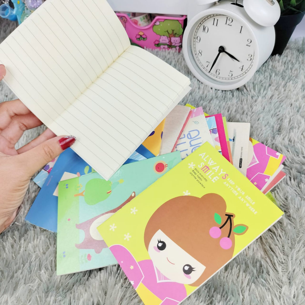 Buku Tulis Mini Kartun isi 20 Halaman Super Cute Lucu (Motif Random) / Notebook Kecil kertas bergaris Alat Tulis Sekolah Anak Imut Unik Harg TERMURAH bisa COD