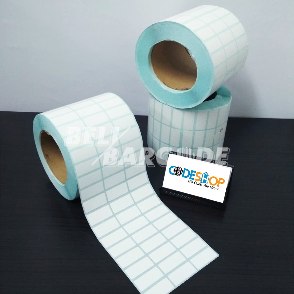 Stiker Label Semicoated 33 x 15 mm 3 Line Gap Perforasi Core Besar