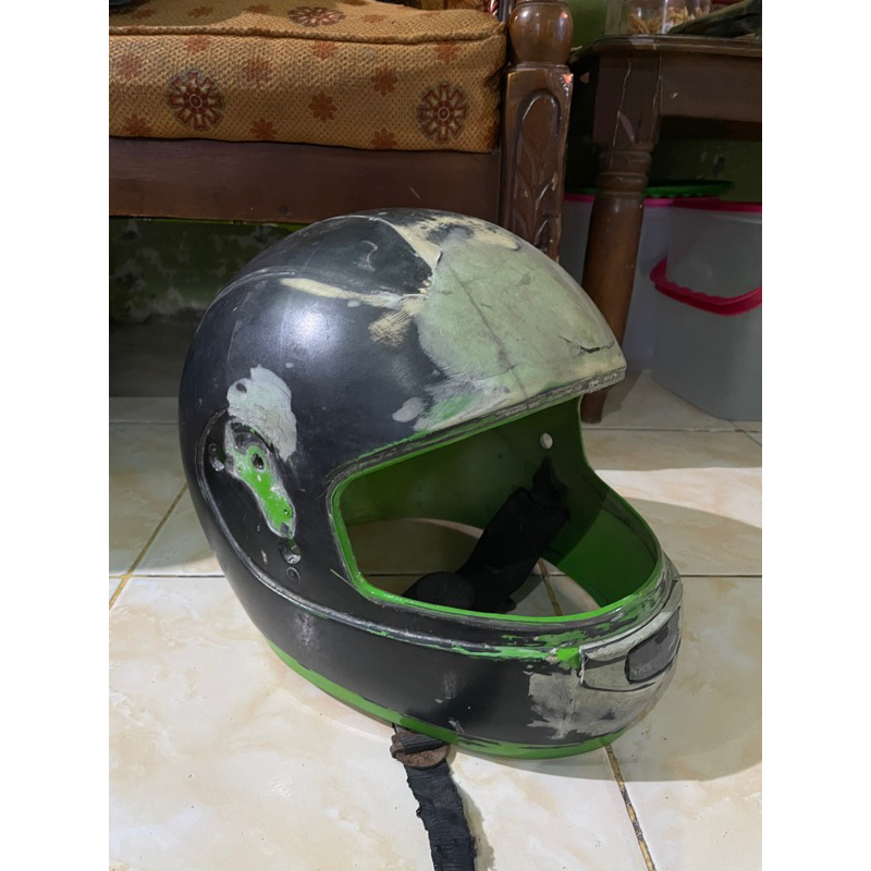 helm fullface ninja ijo bahan ala ala arai