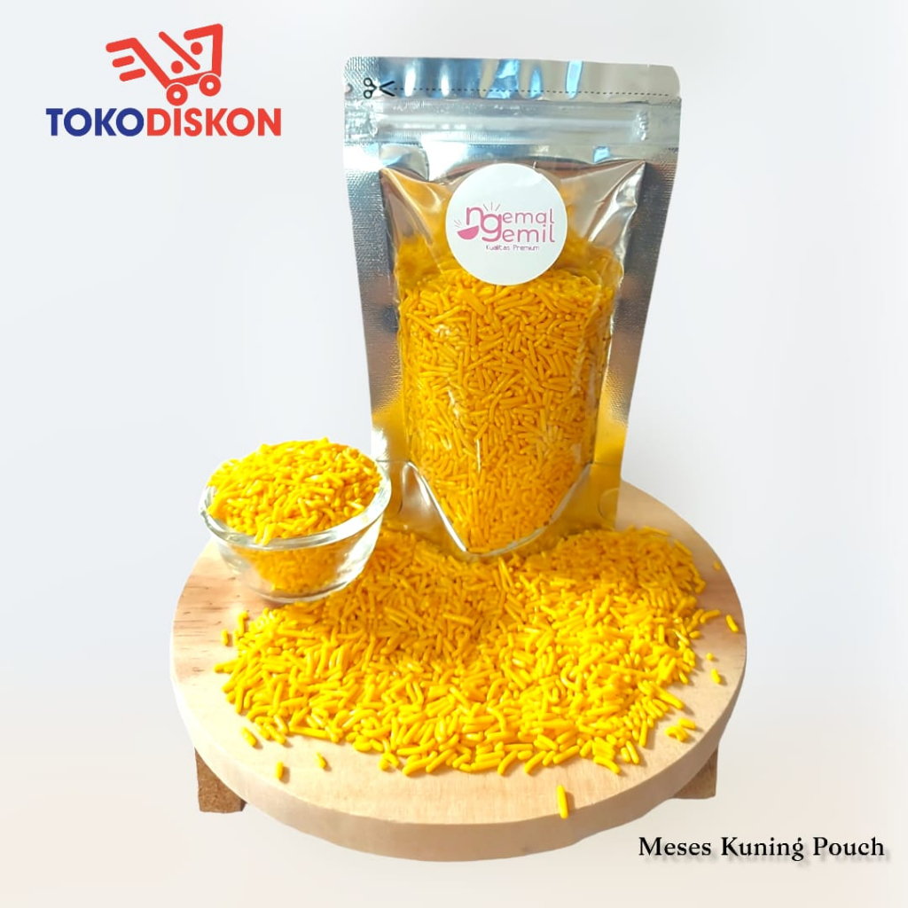 

Meses Pouch Meses Kuning Butiran Coklat Sprinkle Topping Donut Kue Bolu Kualitas Premium
