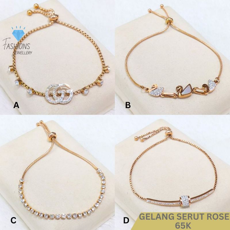 Gelang serut Titanium rose gold