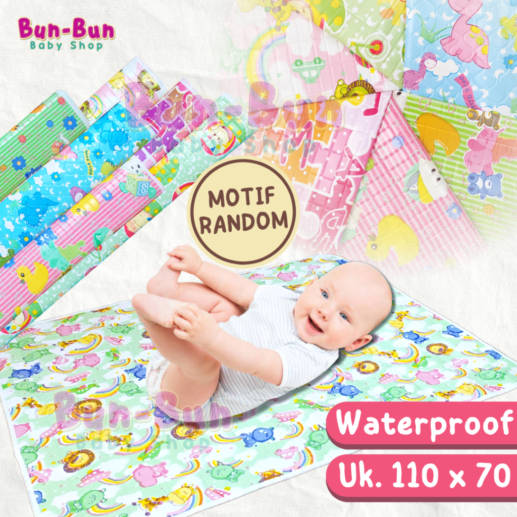 Perlak Bayi Motif Unisex Alas Ompol Anti Air Matras Waterproof Meteran Perlengkapan Tidur Peralatan Baby New Born Pelindung Kasur Newborn Murah Panjang Lebar Bunbunbabyshop