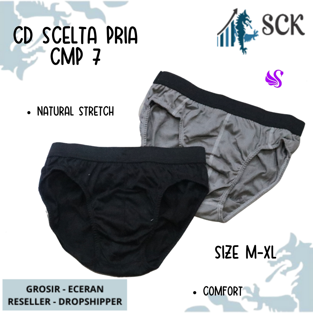 [ISI 3] CD Pria Scelta COW7 / Celana Dalam Cowok CD Laki Scelta - sckmenwear GROSIR