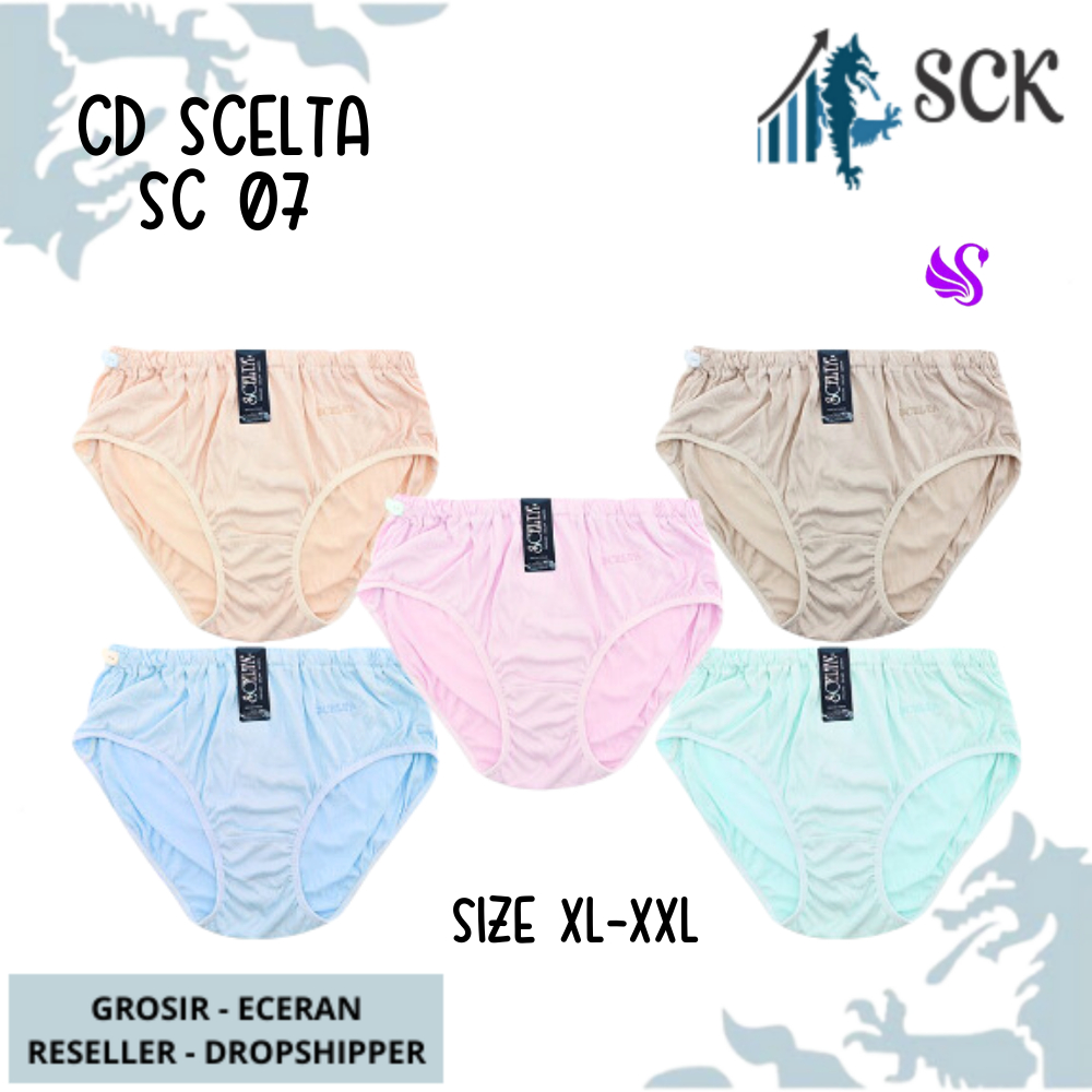 [ISI 3] Celana Dalam Scelta 07 Halus / CD Ukuran XL-XXL Bahan Katun / Pakaian Dalam Wanita Aneka Warna Grosir - sckmenwear GROSIR