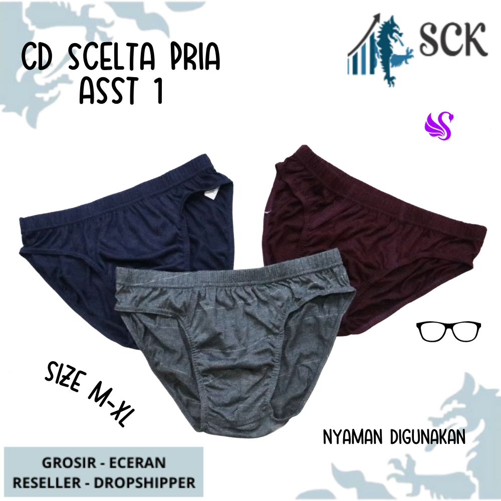 [ISI 3] CD Pria Scelta ASST 01 3S / Celana Dalam Cowok CD Laki Scelta - sckmenwear GROSIR