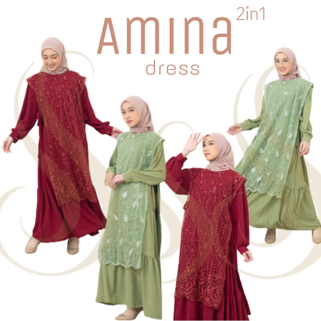 Gamis pesta mewah elegan outer brukat Terbaru