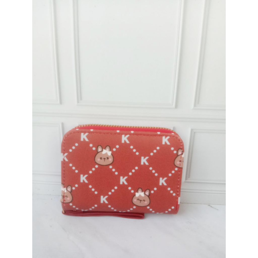 Dompet Resleting Satu Kecil Dompet Kartu Koin Bahan Kulit Sintetis Wanita #AB0022