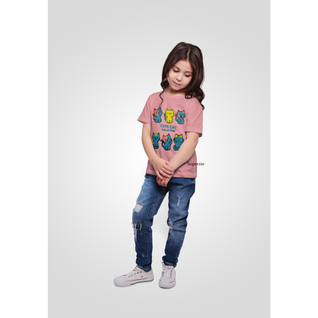 Kaos Distro Anak perempuan Kucing Cat ANAK PEREMPUAN  RESELLER MURAH CUTE CAT KUCING DUSTY ABADI GROSIR