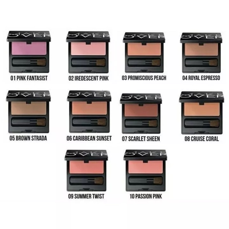 MAKE OVER Blush On Single Indonesia / 6g / Suitable For All Skin Tone / Easy To Blend Buildable Pigment / Brush Applicator / Pressed Powder Blushon Blusher Bedak Perona Pipi / Shade Warna 01 02 03 04 05 06 07 08 09 10 / Cosmetic Makeup Face Make Up Series