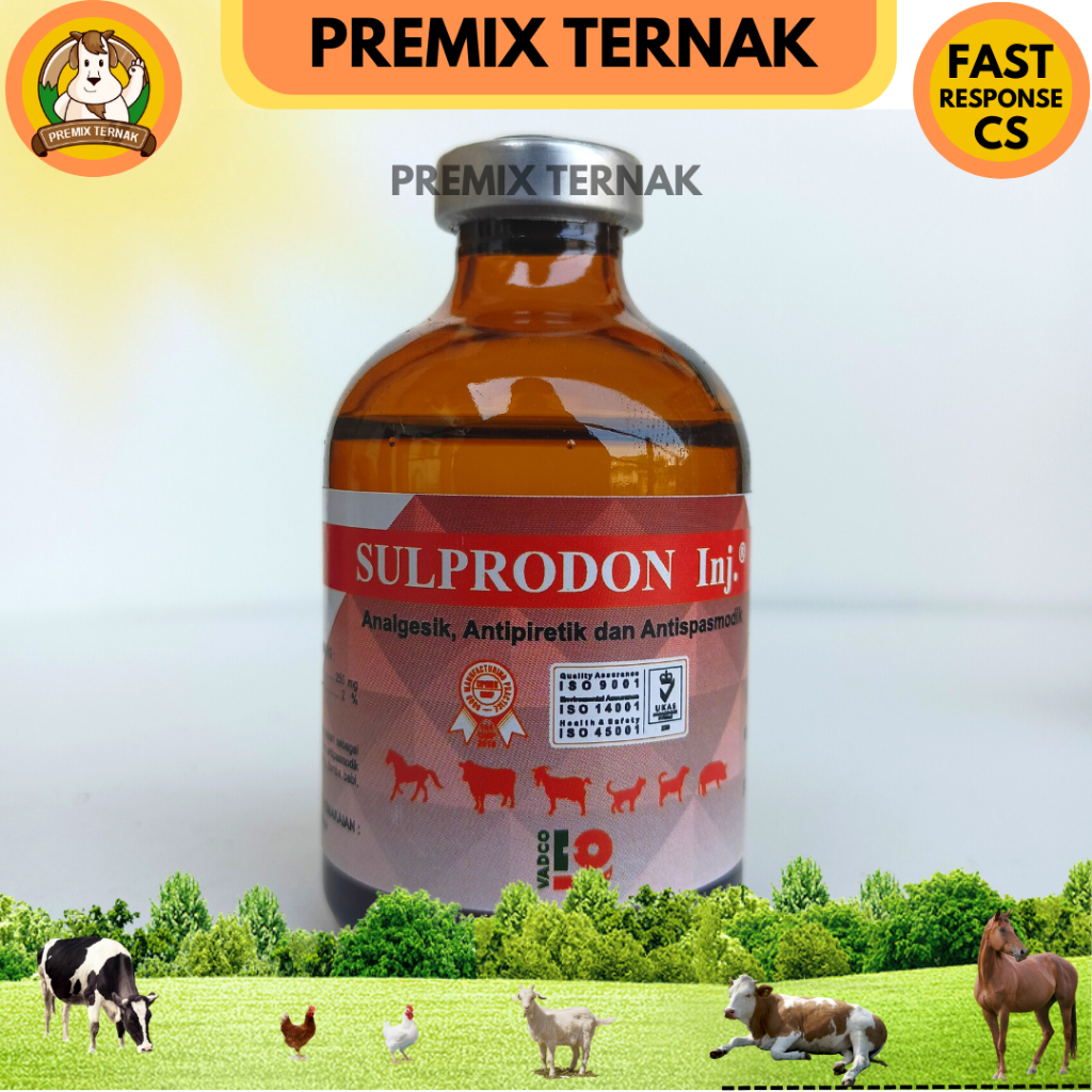 SULPRODON INJ 100ml | Mirip Sulpidon Analdon Medipiron (Obat Pereda Sakit Hewan Analgesik Antipiretik)