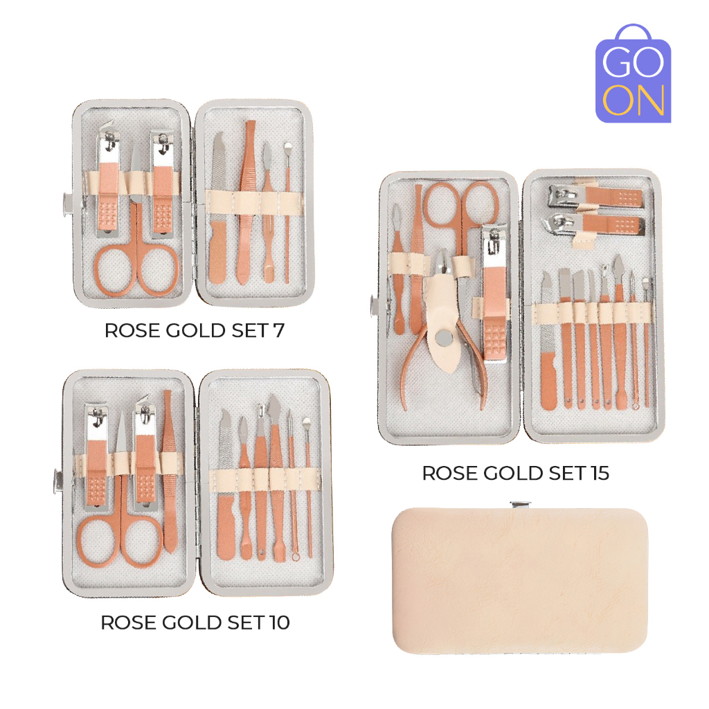 Manicure &amp; Pedicure Set Rose Gold Premium - Perawatan Kecantikan Kuku dan Alis