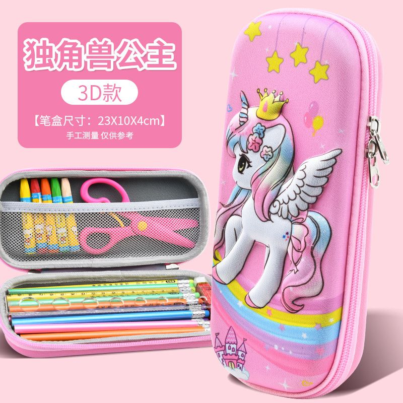 Kotak Pensil Lucu Anak 3D EVA Cartoon Unicorn Rabbit Nasa Dino Cat Kucing Astronot Space Giraffe Mermaid Jerapa Disney Perempuan Cowok Cewek Tempat Pencil Case Box 4D Keren Kartun Souvenir Gift Hadiah