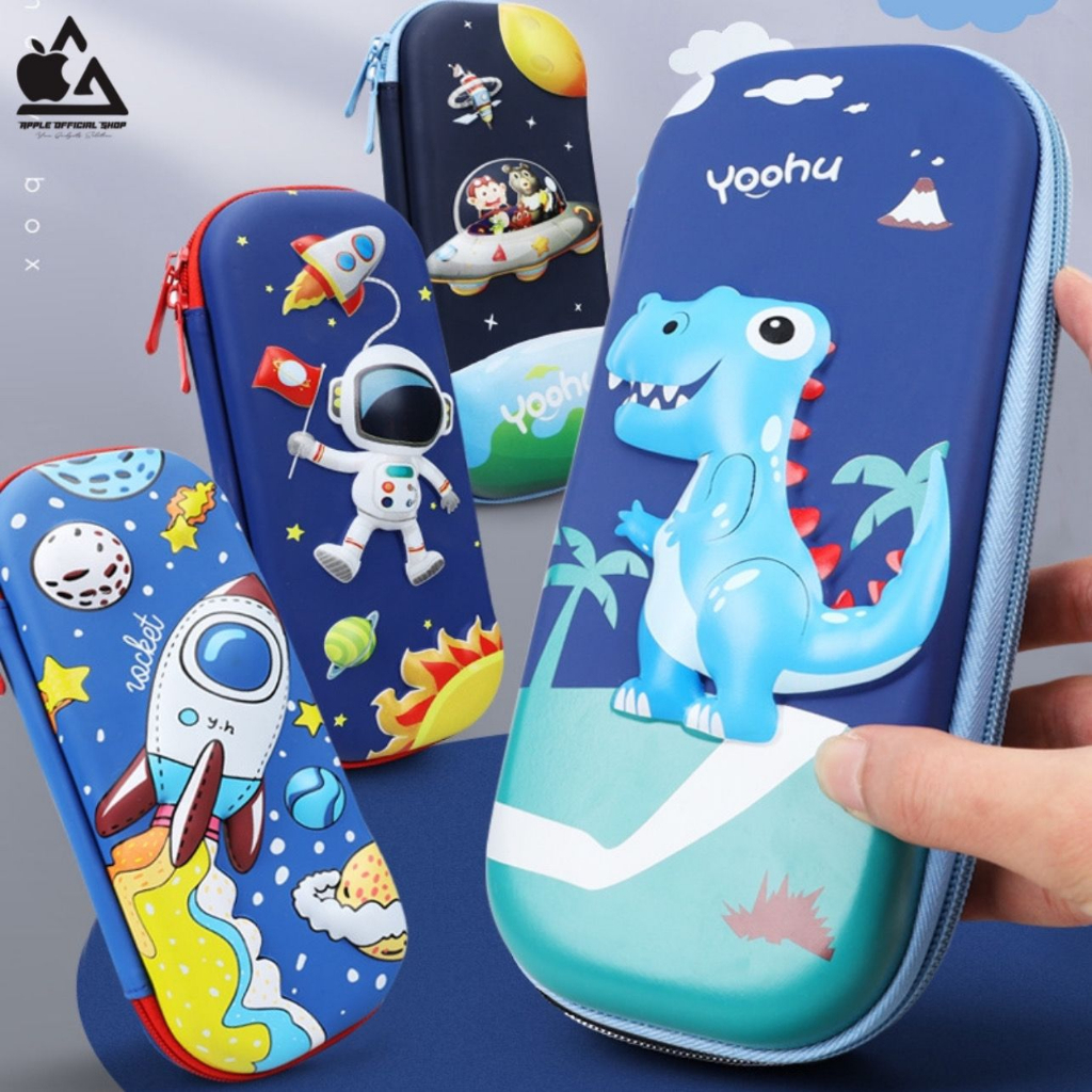 Kotak Pensil Lucu Anak 3D EVA Cartoon Unicorn Rabbit Nasa Dino Cat Kucing Astronot Space Giraffe Mermaid Jerapa Disney Perempuan Cowok Cewek Tempat Pencil Case Box 4D Keren Kartun Souvenir Gift Hadiah