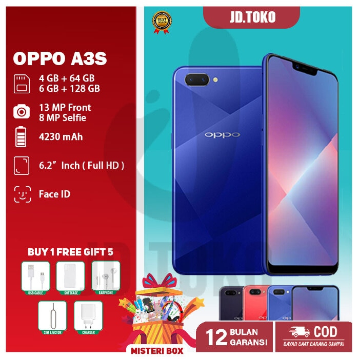 hp oppo a3s smartphone 6+128GB baru termurah handphone