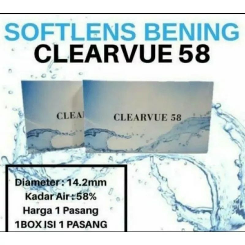 SOFTLENS BENING MINUS TINGGI CLEARVUE 58 MINUS 10.5 s.d -15.00