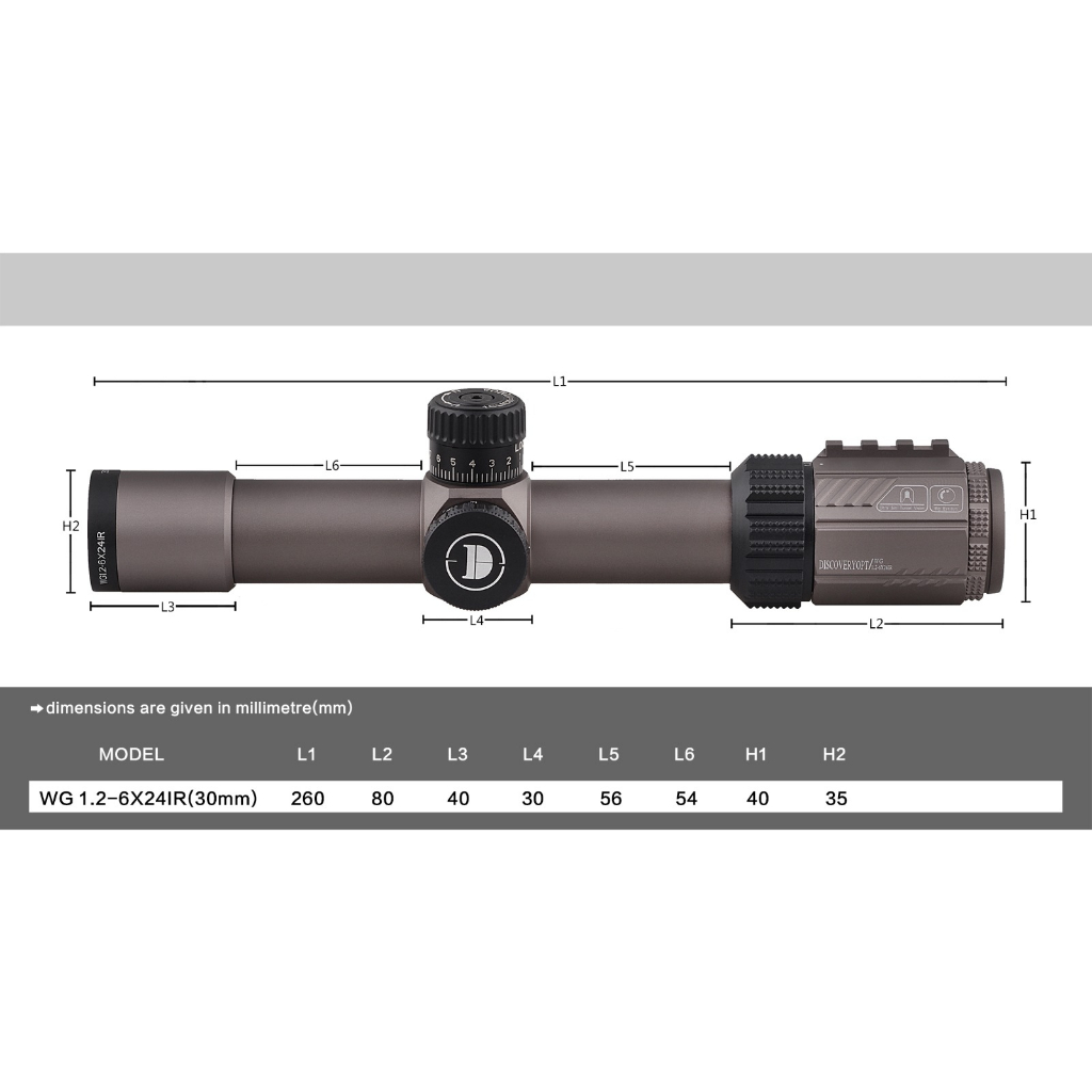 TELESKOP/TEROPONG WG 1.2-6X24 IR (30MM)