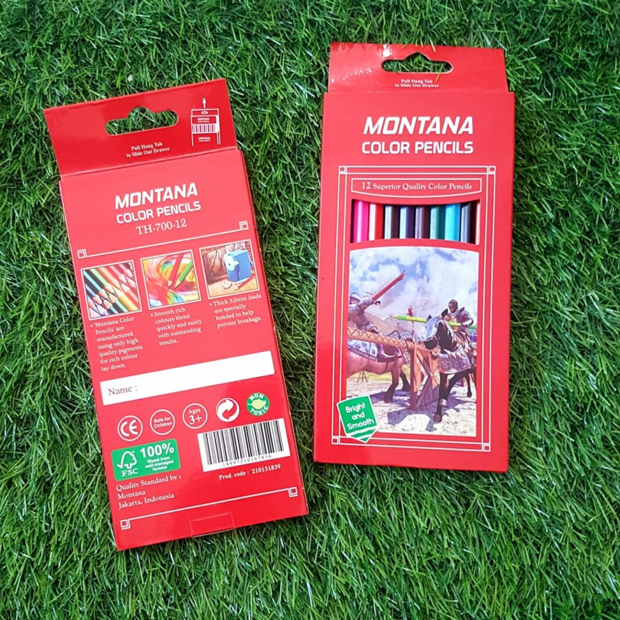 Pensil Warna Panjang Voxy Montana 1 set isi 12 Warna Pencil Besar Lengkap Murah Meriah