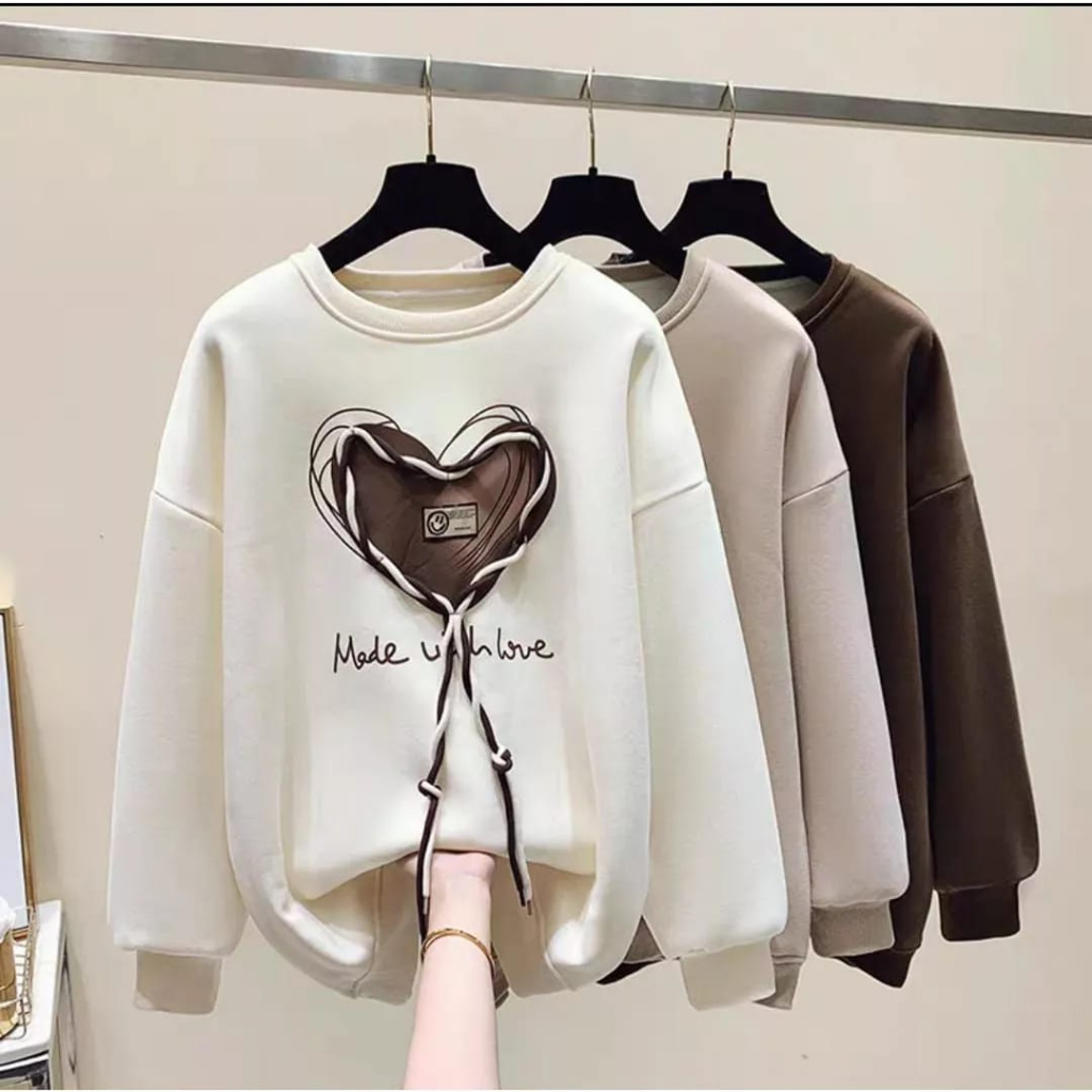 Crewneck MADE LOVE SWEATER Wanita | Sweater Oblong Wanita | Oversize