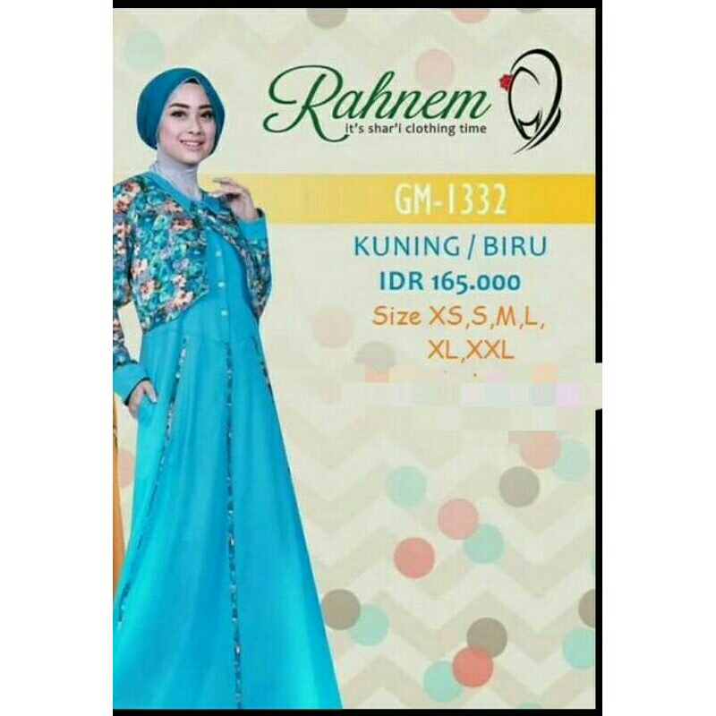 Baju gamis rahnem GM 1332 biru