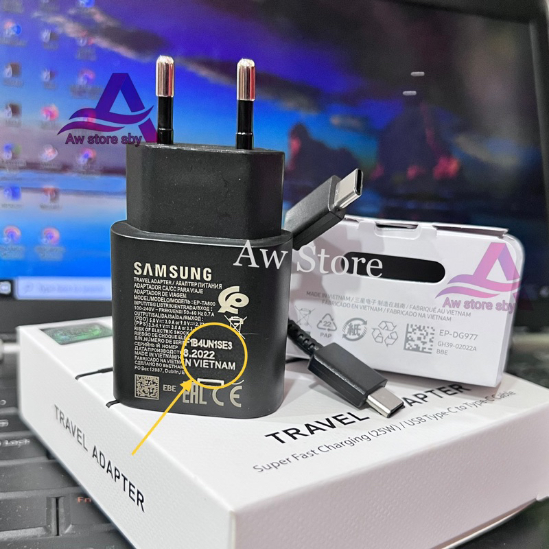 1Set CHARGER USB TYPE C TO C PD SUPER FAST CHARGING 25W SAMSUNG M22 M51 A23 S23 A33 A53 A52 A52S S20 S21 FE A24 A34 A54 A71 NOTE 20