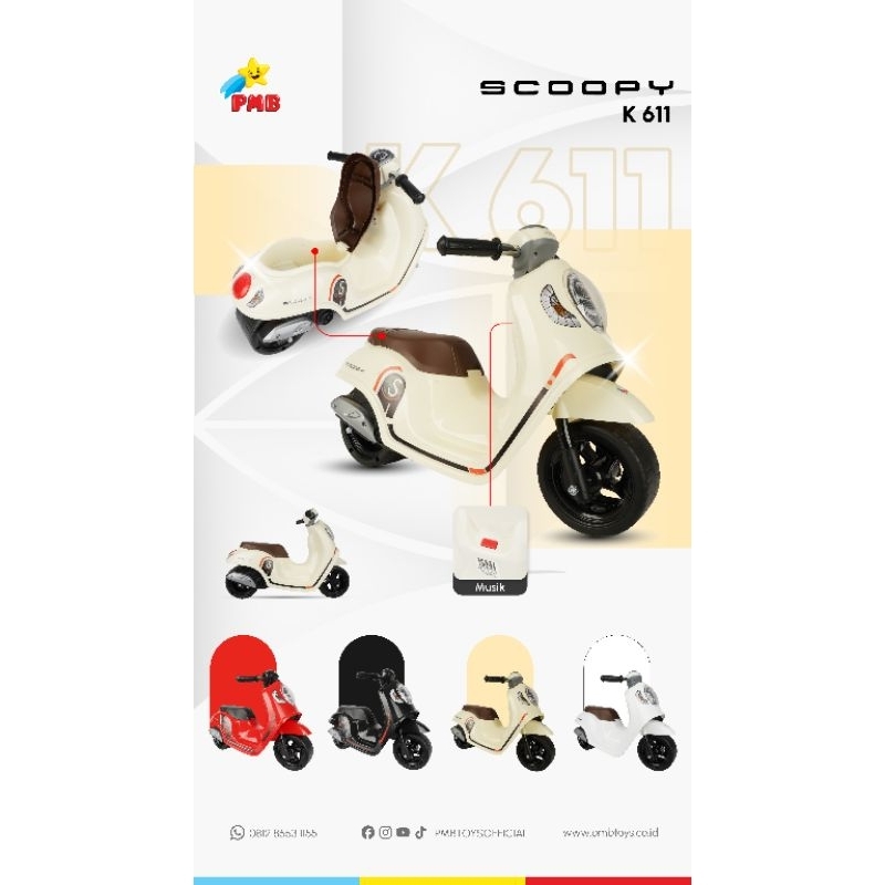 Tolocar/Motor Dorong Anak Murah scoopy K611