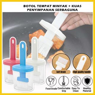 Botol Wadah Tempat Minyak + Kuas Tempat Menyimpan Kecap Mentega Madu Saos BBQ Saus Serbaguna / Toples Dengan Sikat Pengoles 2IN1 [MF]