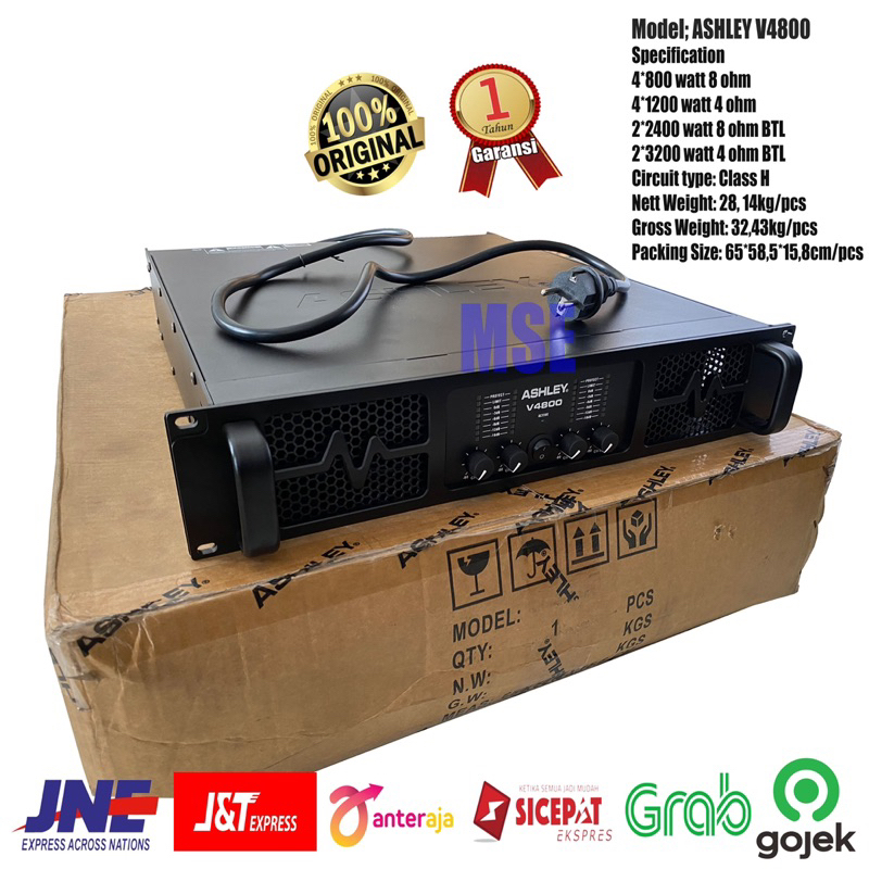 POWER 4 CHANNEL ASHLEY V4800 V 4800 V-4800 ORIGINAL GARANSI RESMI