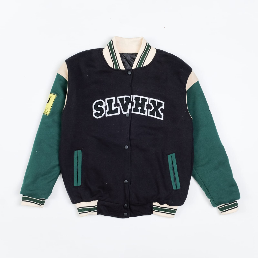 Salvio Hexia Varsity Jacket Black Green Slvhx