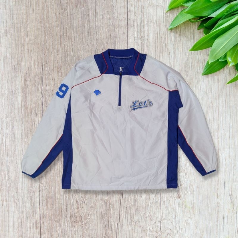 Jaket Baseball Sport Half Zipper Descente Second Seken Original