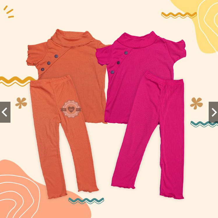 Set Anak Perempuan MICAEL BAHAN RIB / Baju Atasan Oneset Anak Perempuan SETELAN BAJU DAN CELANA